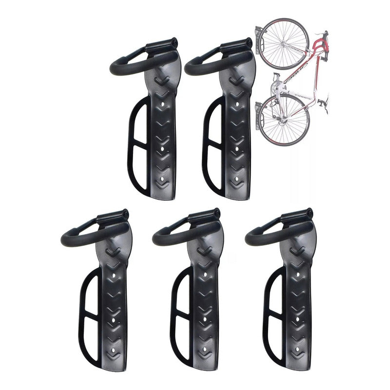 Pack X5 Porta Bicicleta Pared Gancho Para Colgar Soporte Bic