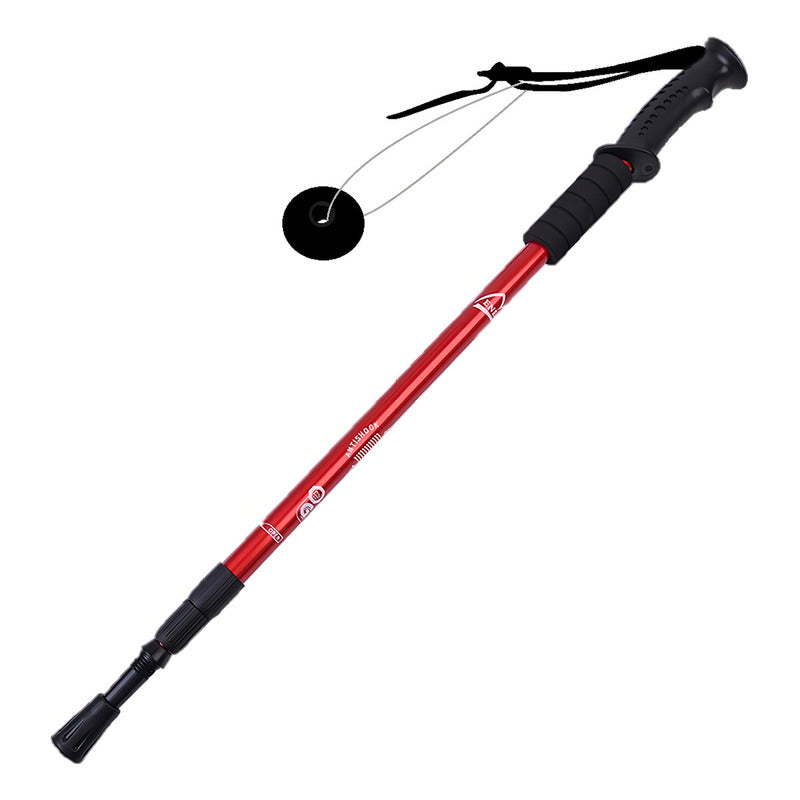 1 Bastón Plegable Ligero Senderismo Treking Caminar Escalar Color Rojo