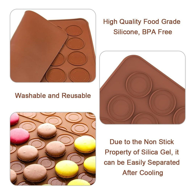 Molde Silicona Tapete Silicona Macarons Lamina Para Horno 30