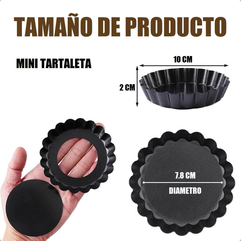 Pack X24 Moldes Mini Tartaleta Individual Desmontable Tarta