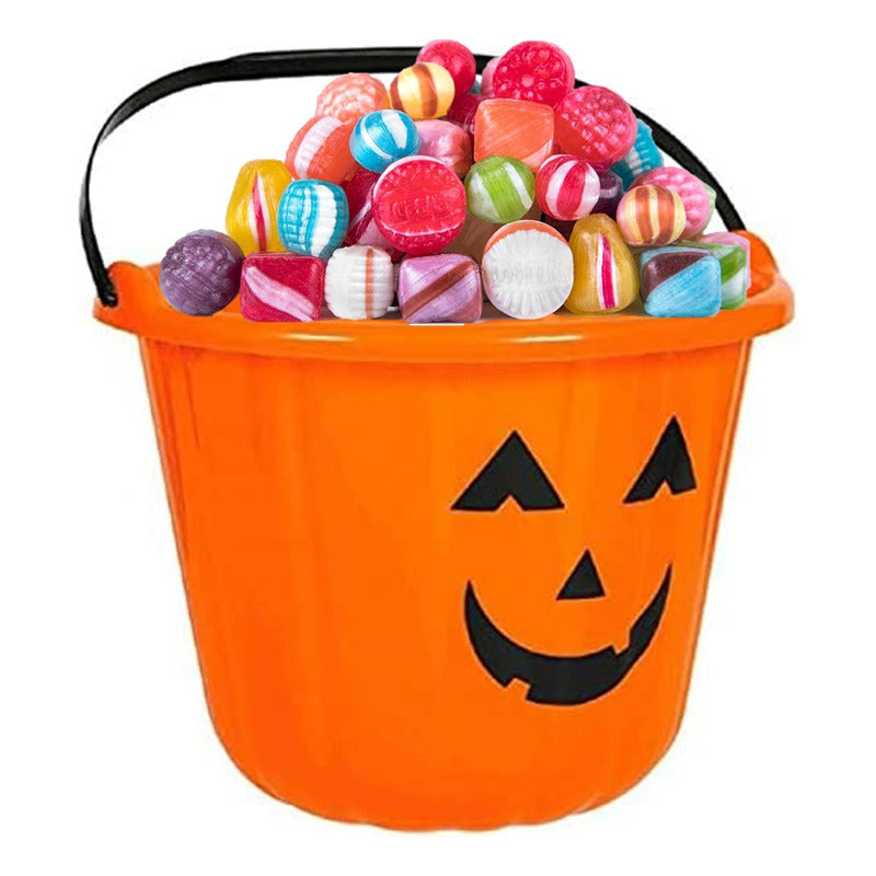 Cubo Calabaza Para Dulces Halloween Balde Dulces Fiestas