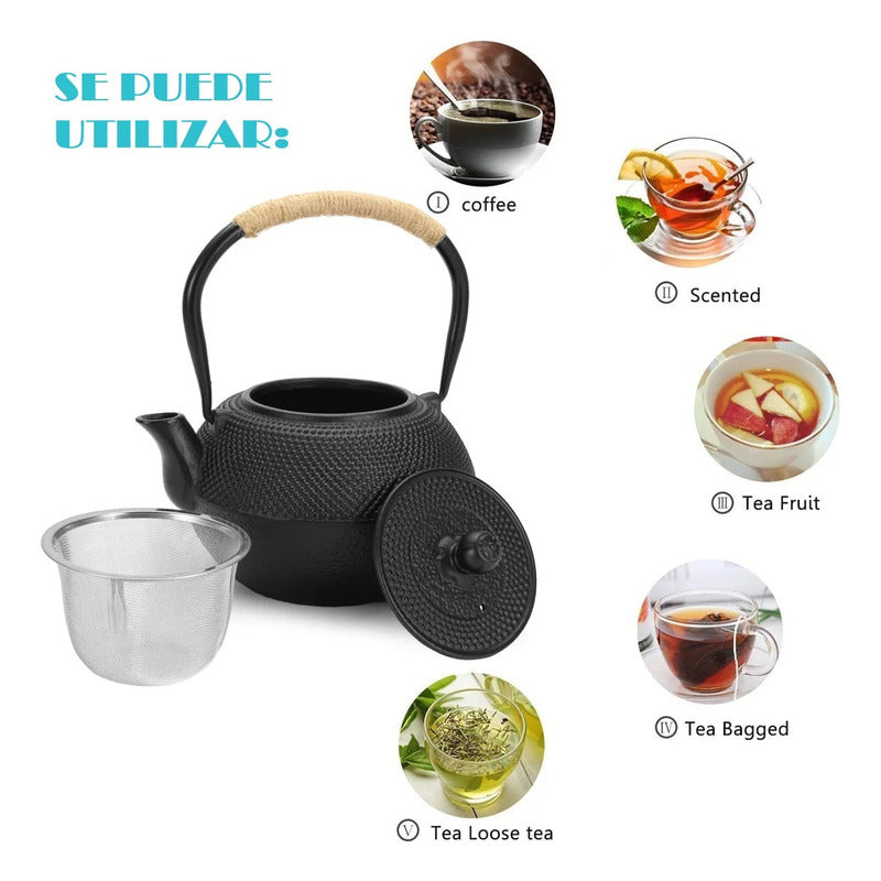 Tetera Hierro Fundido Tetera Japonesa Tetera Infusor 1.2 Lt