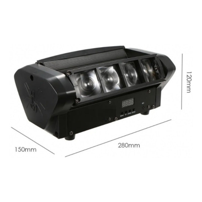 Cabeza Móvil Led Spider Dmx 8x3w Luz Dj Disco Led Beam Rgbw