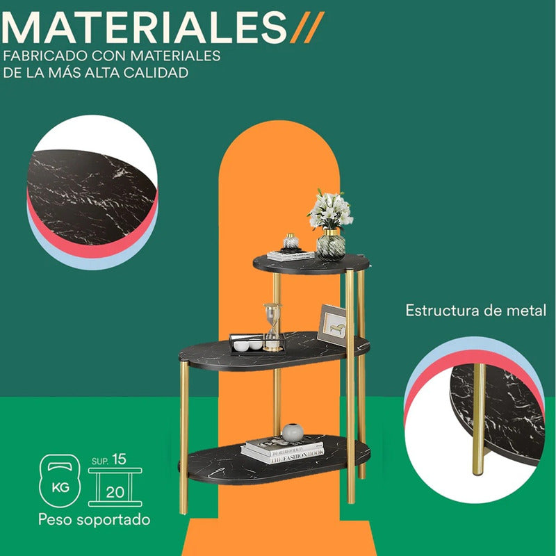 Mesa Centro 3 Niveles Mesa Auxiliar Decorativa Mesa Lateral