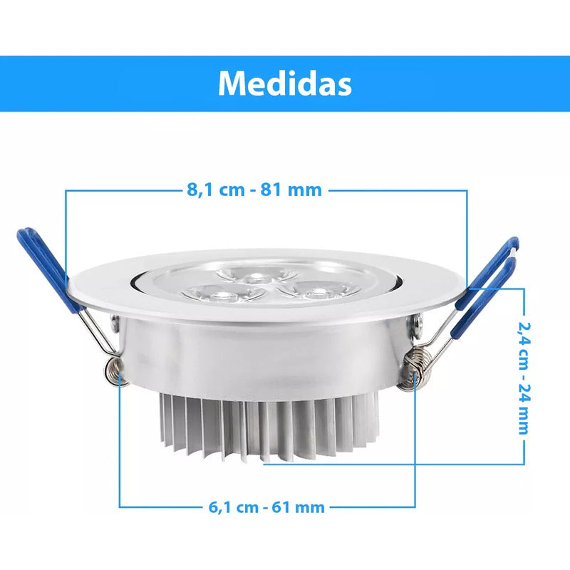 Ampolleta Led Embutido Foco 3w Led Ampolleta Luz Blanca Led Arcashopping Foco Led Embutido Luminaria Led 3w Focos Embutidos Led