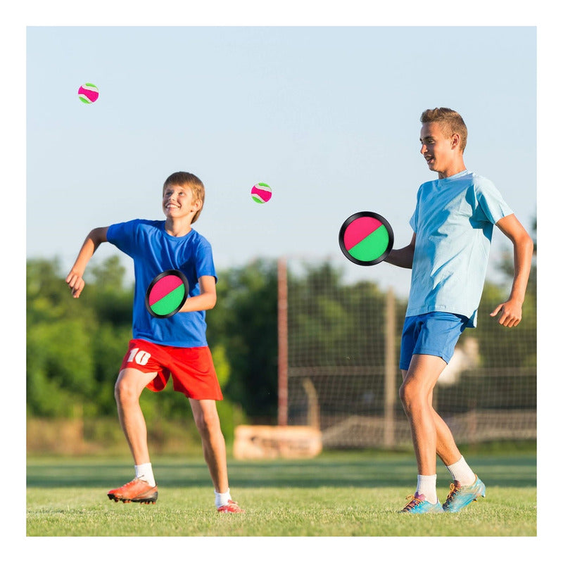 Pack X2 Juego Paleta De Playa Con Velcro Atrapa Pelota