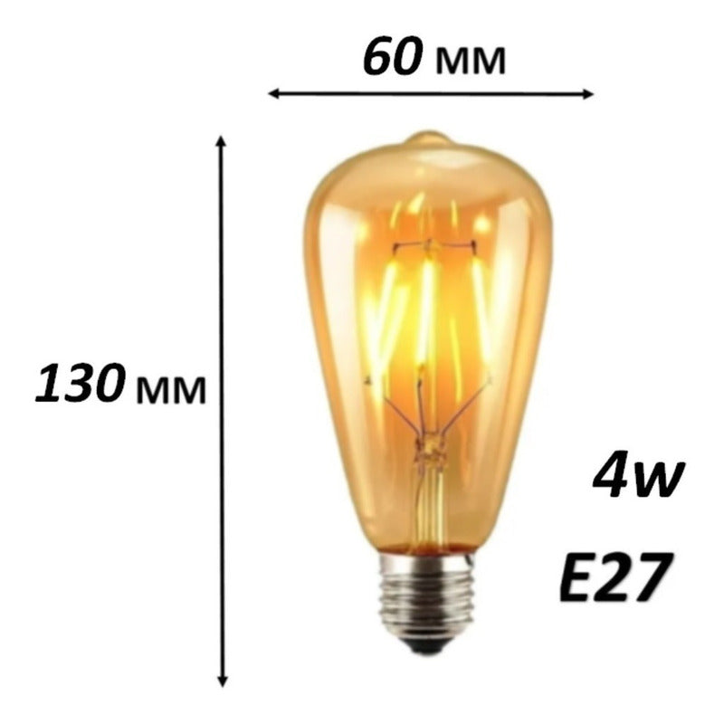 Ampolletas Vintage E27 Edison Filamento 4w Luz Calida 2700k