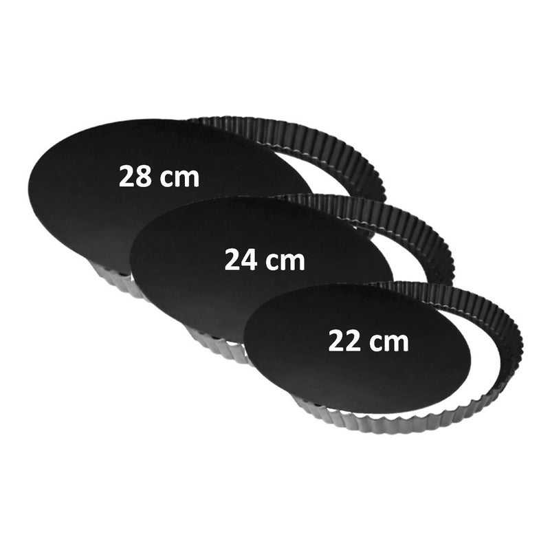 Pack X3 Molde Desmontable Tartaleta Molde Kuchen Molde Pie