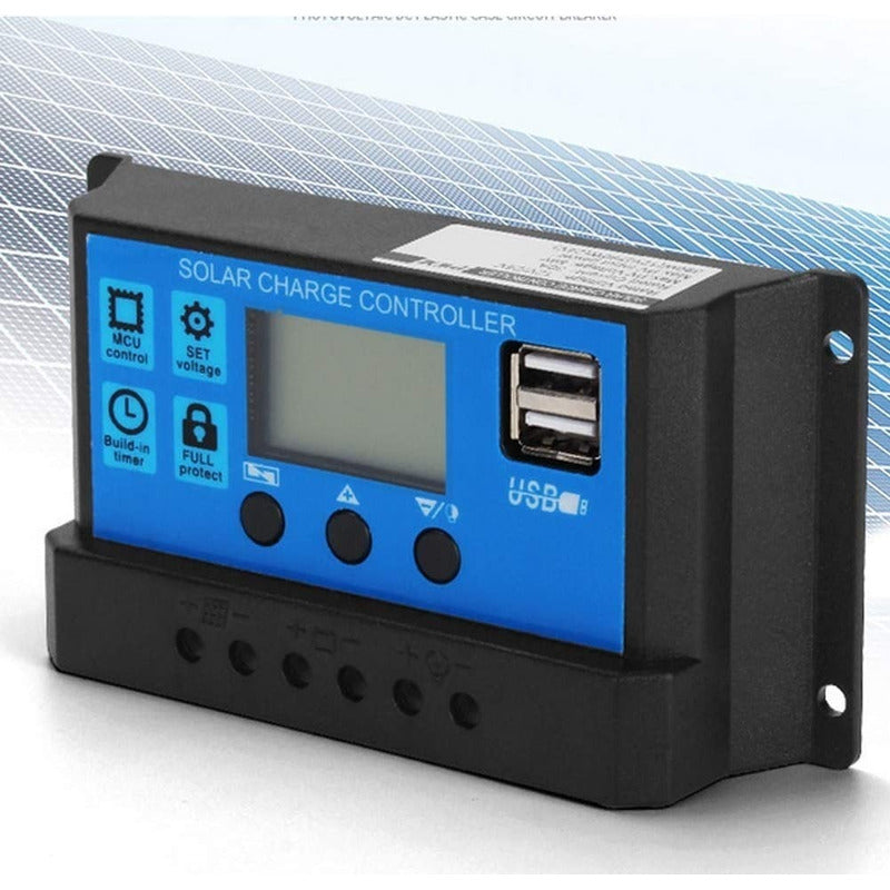 Regularor De Carga Solar 30a Controlador Panel Solar 12v 24v
