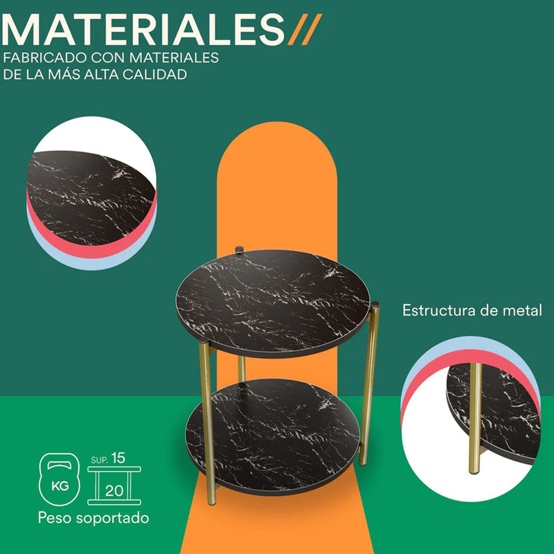 Mesa Centro Mesa Auxiliar Decorativa Mesa Madera 2 Niveles