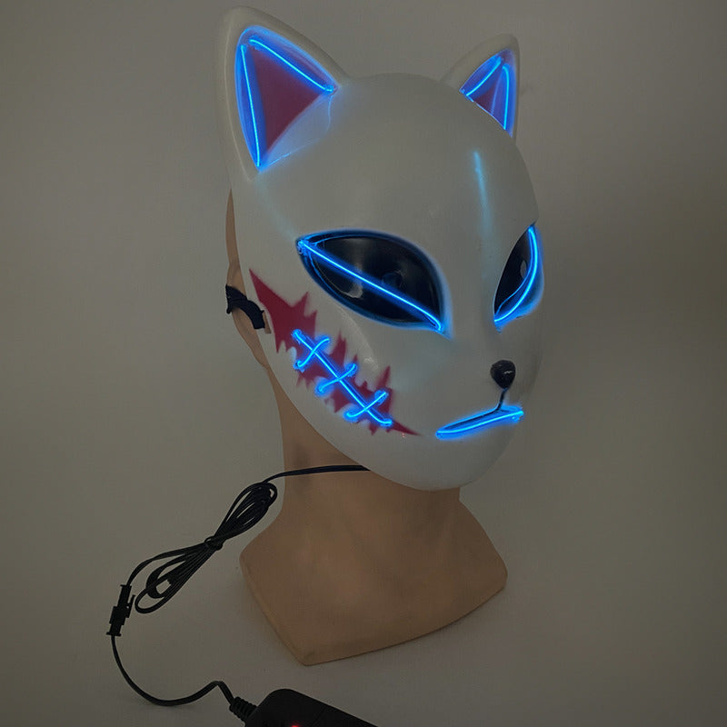 Mascara De Gato Kimetsu No Yaiba Con Luces Mascara Halloween