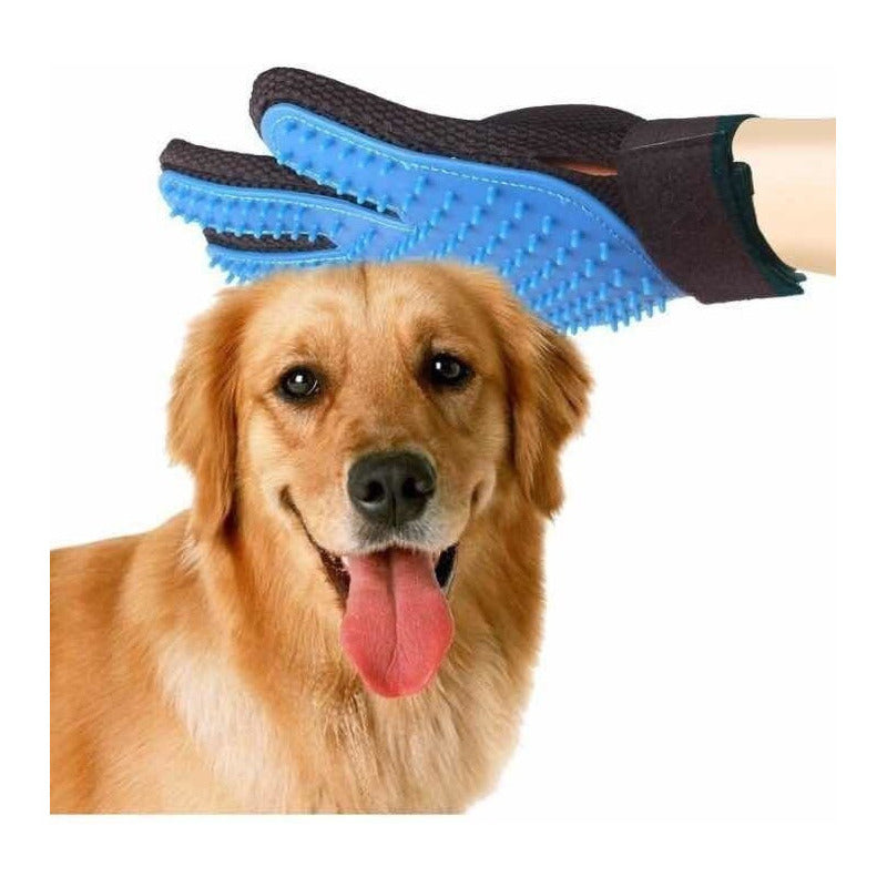 Guante Quitapelos Mascotas Minymix Perro Gato Azul Cepillo Tel Tela