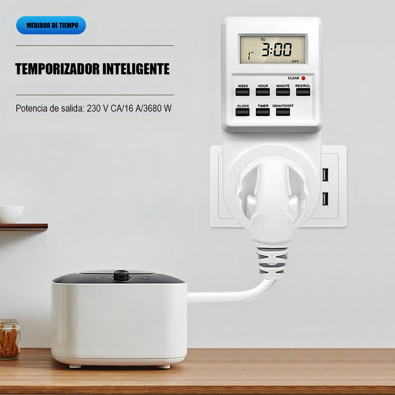 Enchufe Timer Digital Programable Temporizado 24h Timer Enchufe Digital 230v 3500w Arcashopping Enchufe Digital Enchufe Programable Temporizador Dimmer 24hrs Enchufe Inteligente