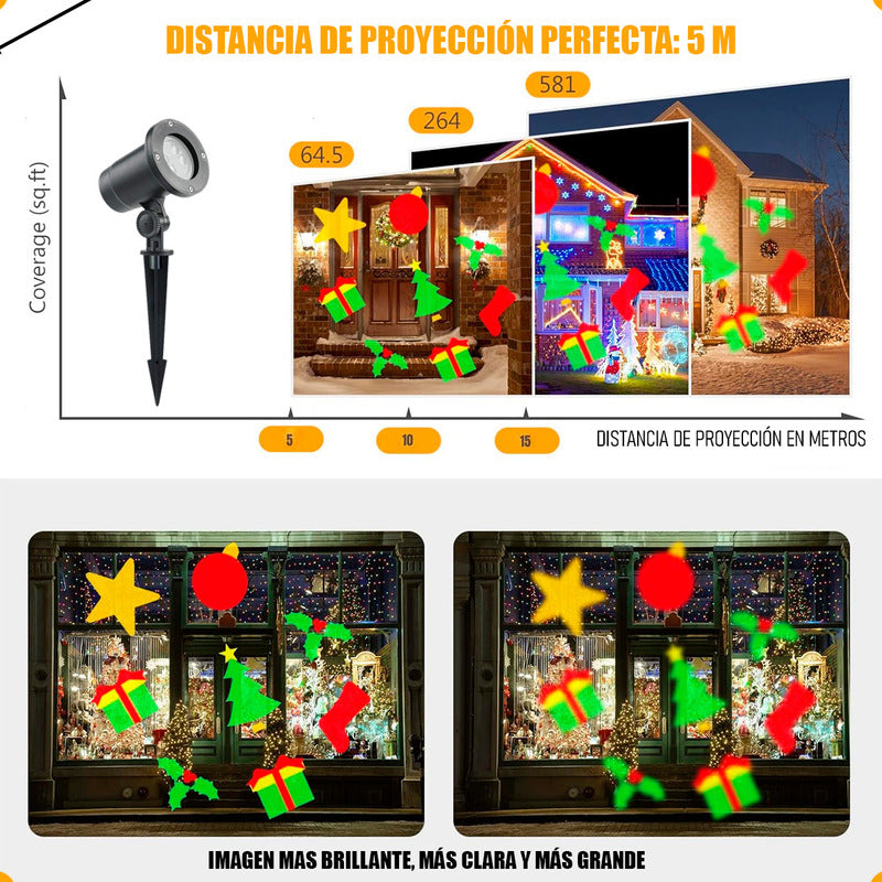 Adorno Navidad Exterior Luces Navideña Proyector De Navidad