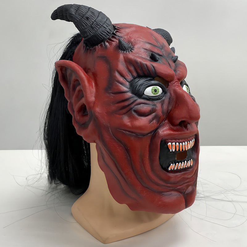 Máscara De Látex Demonio Máscara De Terror Para Halloween Disfraz Máscara Diablo Rojo Arcashopping Máscara De Látex Demonio Máscara De Terror Halloween Disfraz