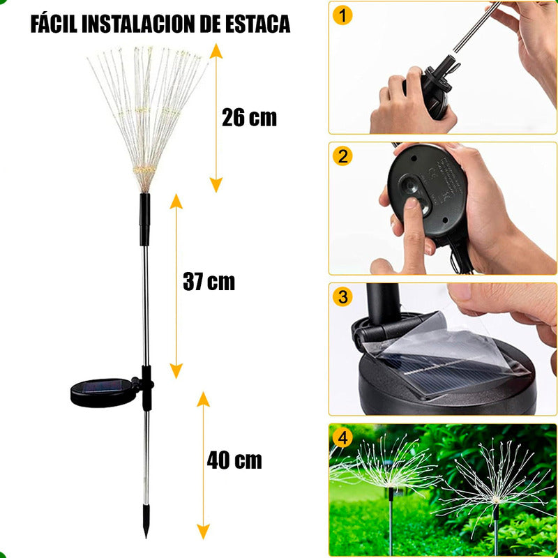Luces Hadas Navidad Solares Luces Fuego Artificial Exterior