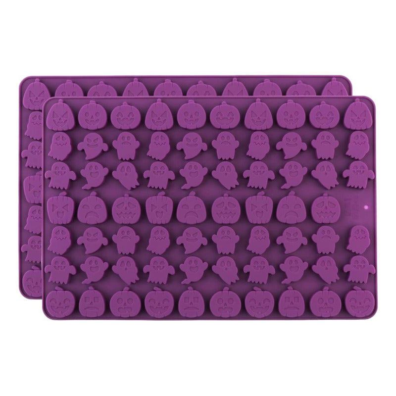 Pack X2 Moldes Silicona Para Chocolate Calabaza Halloween