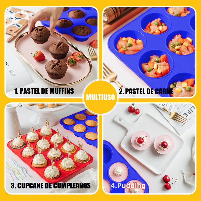 Molde Muffins Molde De Silicona 12 Cup Molde Cupcakes Repost