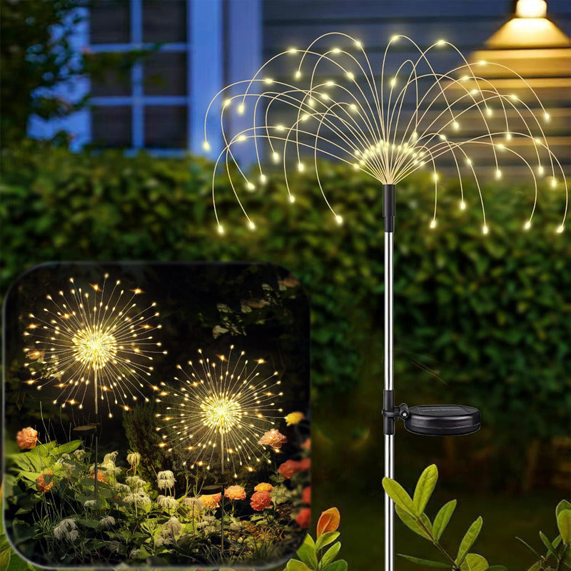 Luces Hadas Navidad Solares Luces Fuego Artificial Exterior