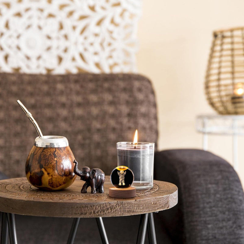 Lámpara De Cristal 3d Lámpara Led De Noche Bola De Cristal