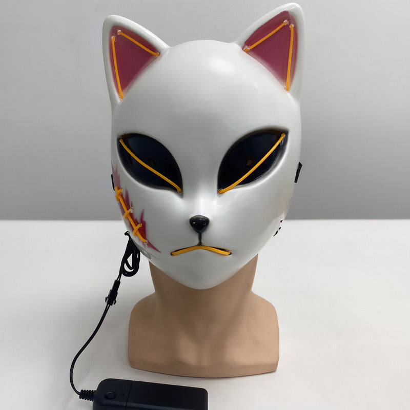 Mascara De Gato Kimetsu No Yaiba Con Luces Mascara Halloween
