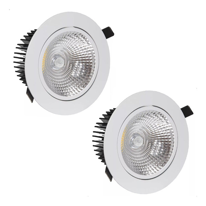 Pack X2 Focos Led Interior Embutido Foco Techo Vitrina 12w