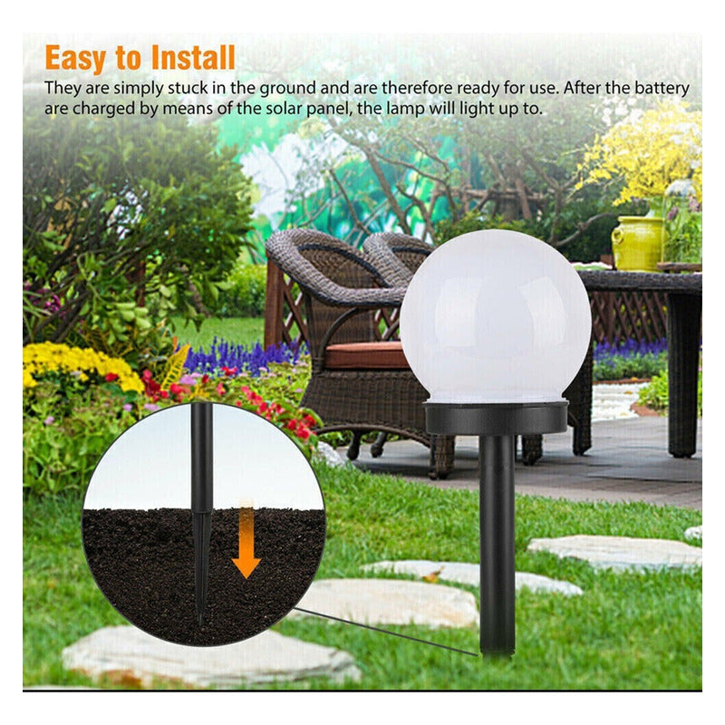 Pack X6 Faroles Solares Lampara Jardin Solar Jardin Exterior Estructura Blanco