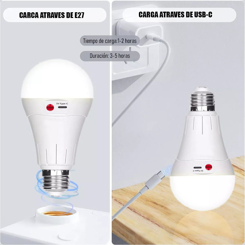 Pack X4 Ampolleta Led E27 Usb Pack X4 Ampolleta 10w Usb Pack Ampolletas Led X4 Emergencia Arcashopping Pack X4 Ampolleta Recargable Ampolleta E27 Ampolleta Usb 10w