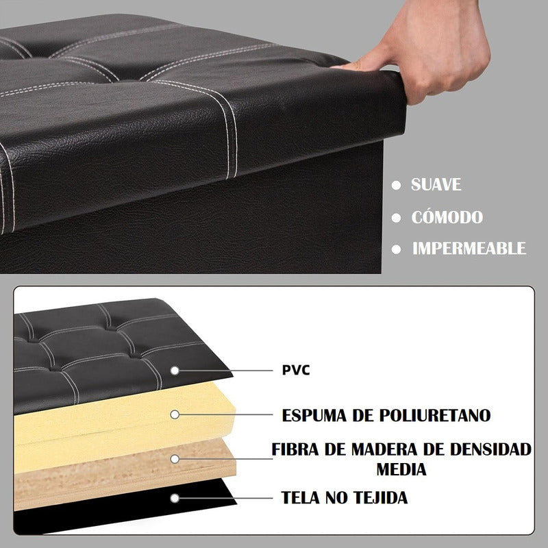 Puff Organizador Taburete Plegable Banco Organizador Baúl
