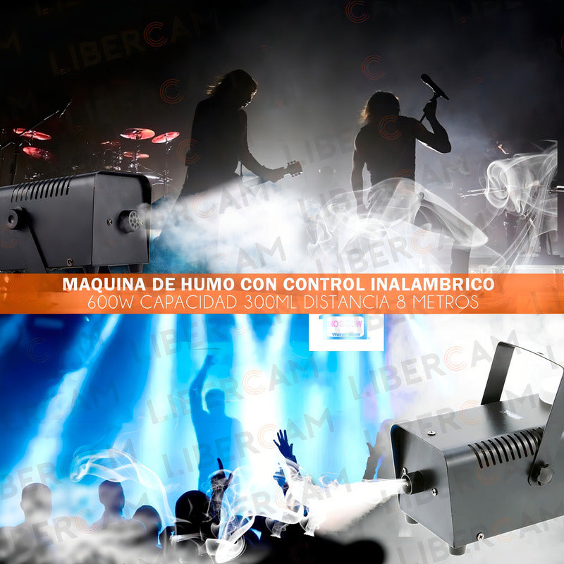 Maquina De Humo 600w C/control Inhalambrico Color Negro