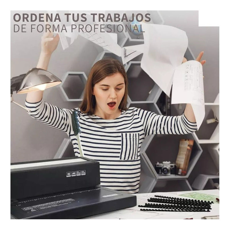 Maquina Anilladora Perforadora Espiral Encuadernadora Circul