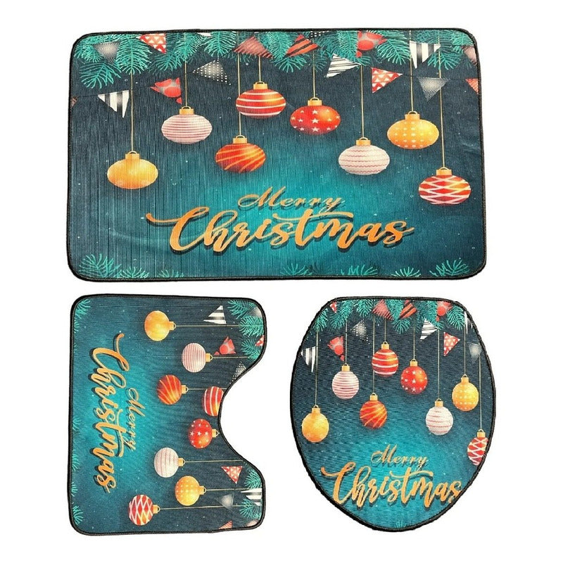 Set Fundas De Navidad Baño Cosas Navideñas Fundas Navidad