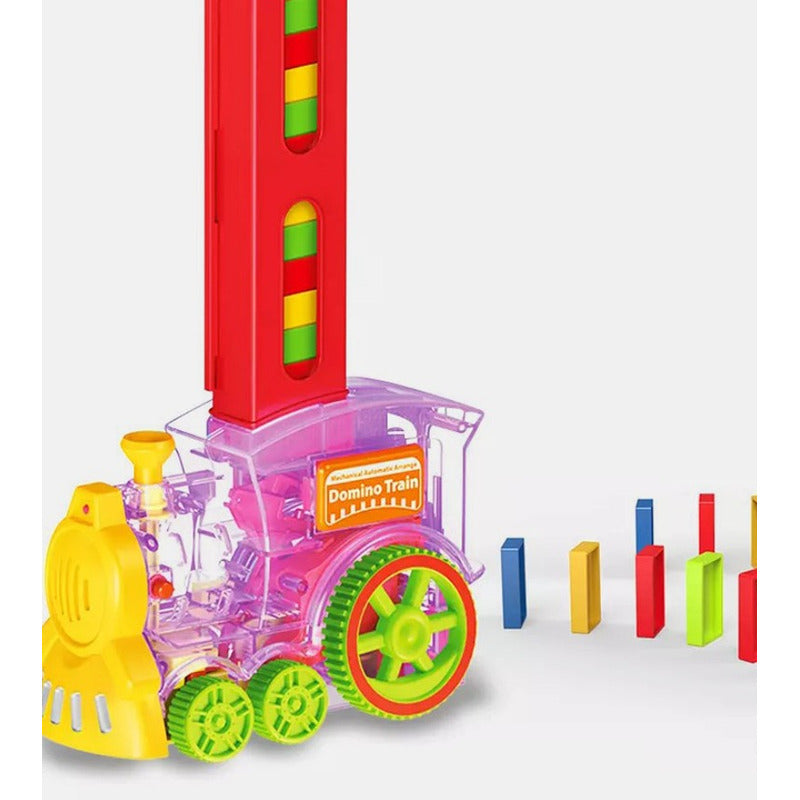 Tren Domino De Juguete Tren Automático Juego Didáctico Color