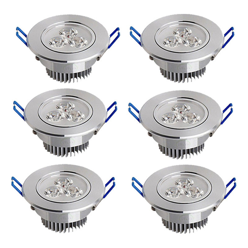 Pack X6 Foco Led Embutido Luminaria Led 3w Focos Embutidos