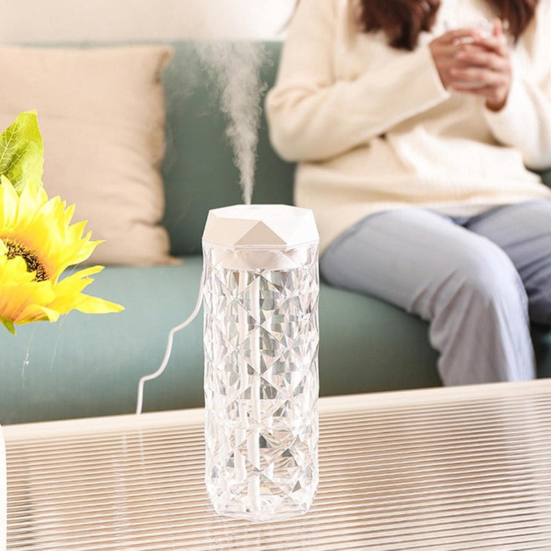 Lampara Humidificador 900ml Lampara Led Cristal Lampara Mesa Color Transparente