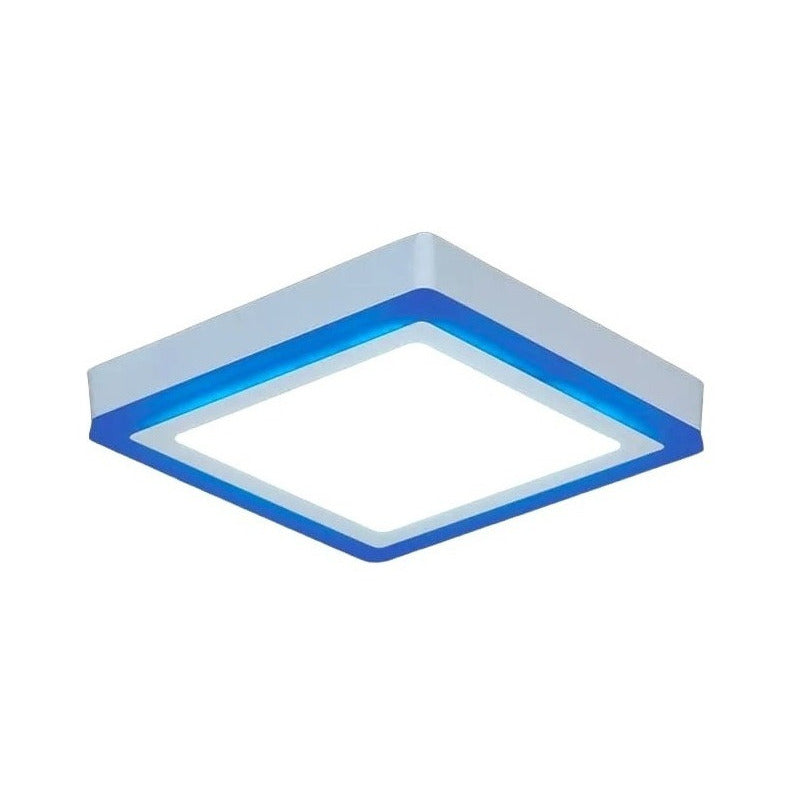 Plafon Led Sobrepuesto 6+3w Lamparas Techo Blanco Azul