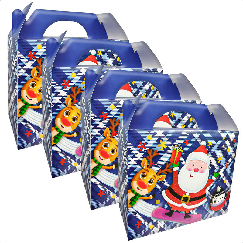 Pack X4 Cajas De Regalo Navidad Cajas De Navidad Caja Carton