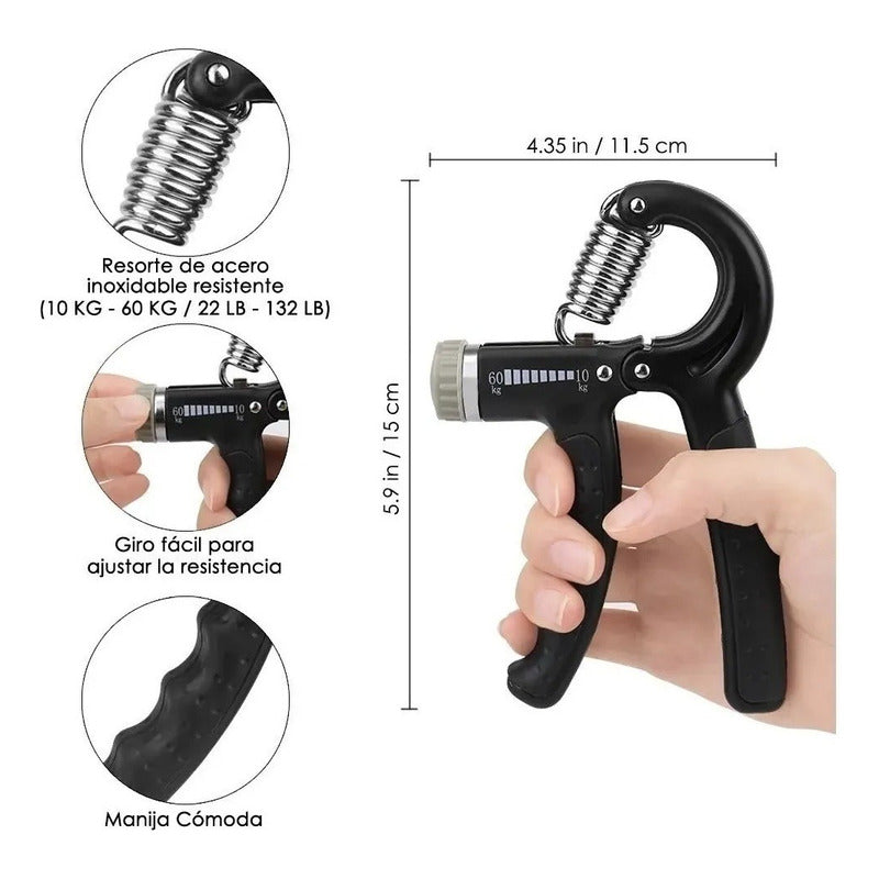 Kit Ejercitador De Manos 5 Pcs Fortalecedor Manos Ajustable