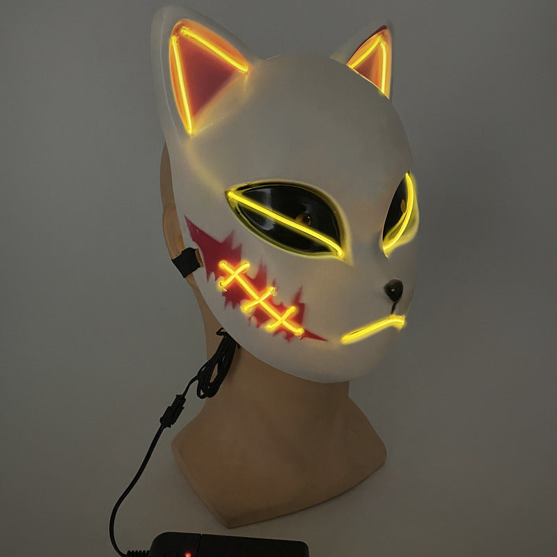Mascara De Gato Kimetsu No Yaiba Con Luces Mascara Halloween