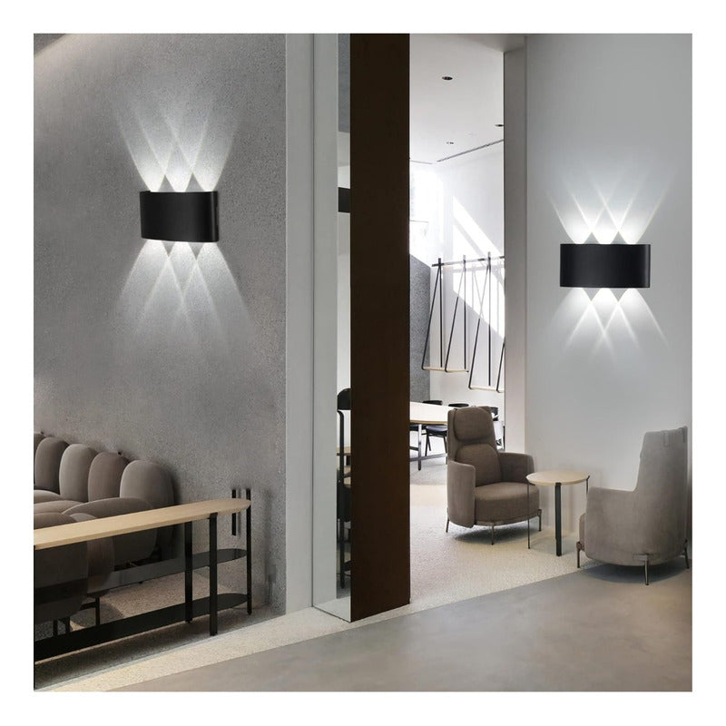 Pack X3 Lampara Led Focos Exterior Pared 6w Luz Fria 6000k