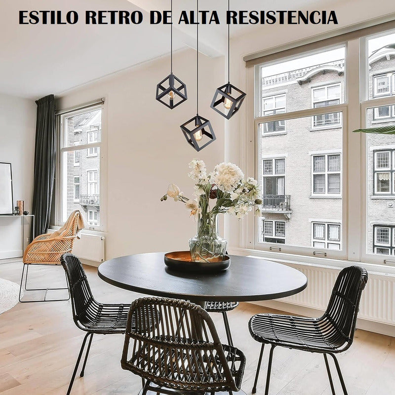 Lámpara Colgante Vintage Cuadrada Lámparas Living Comedor