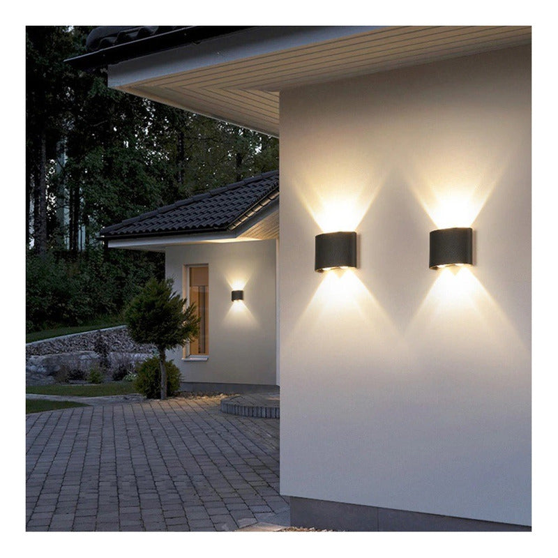 Pack X2 Lampara Led Focos Exterior Pared 4w Luz Fria 6000k