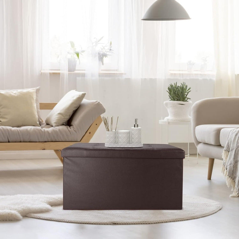 Puff Organizador Taburete Plegable Banco Organizador Baúl