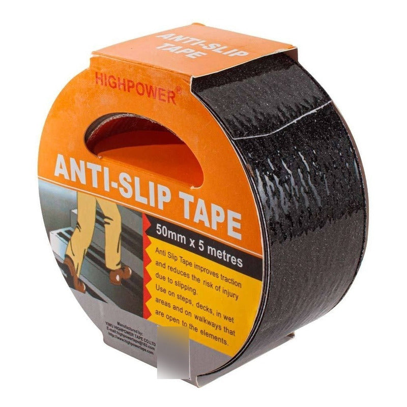 X2 Cinta Antideslizante Negro 50mmx5mts Para Pisos Escalera