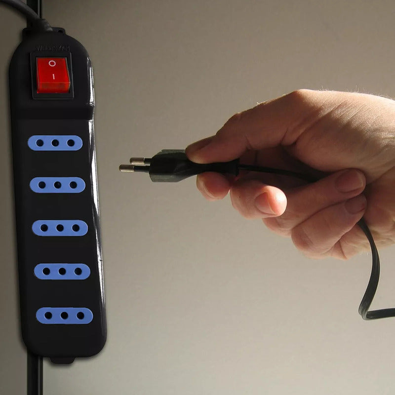 Alargador Eléctrico Arcashopping 5 Tomas 1.5m Negro Compatibilidad Europea