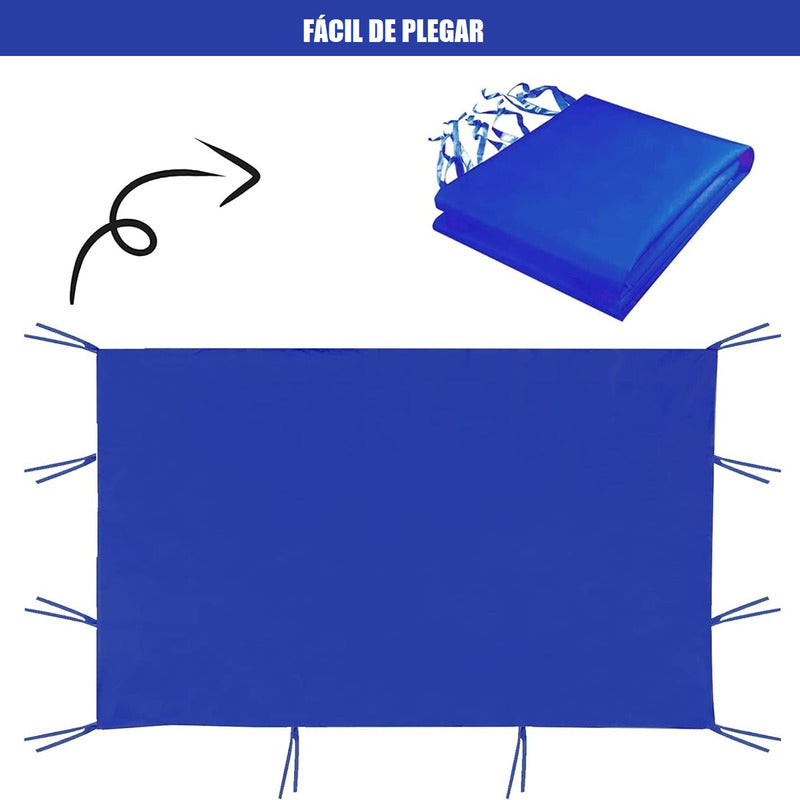 Pack X2 Repuesto Toldo Lona Lateral 3x3 Azul Laterales Toldo