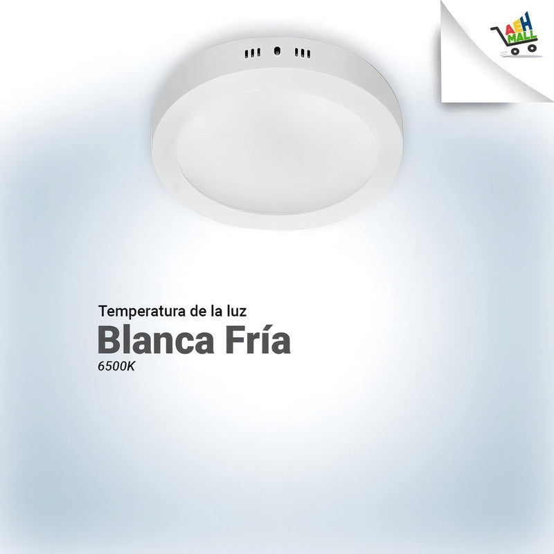 Panel Plafon Led 12w Aplicar Cuadrado Blanco