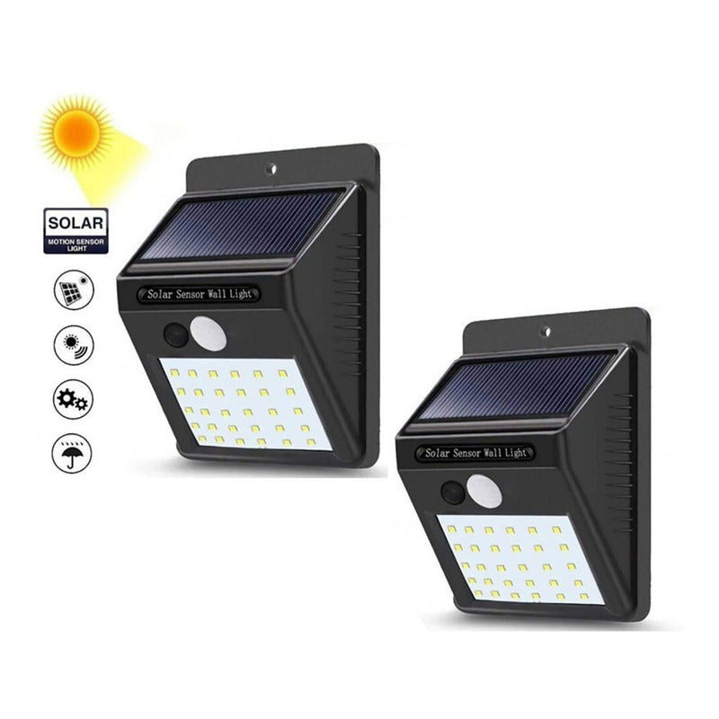 Pack X2 Focos Solares Jardin Focos Solares Exterior 30 Led