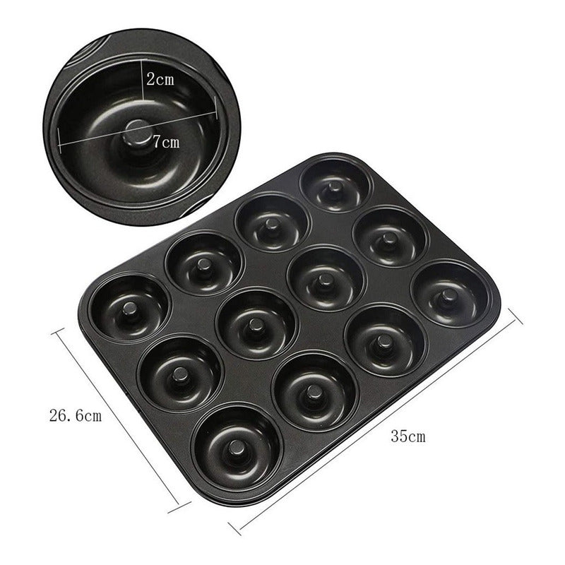 Molde Queques Anti Adherente 12 Rosquillas Tortas