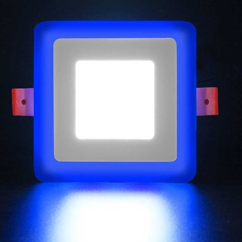 Plafon Led Sobrepuesto 6+3w Lamparas Techo Blanco Azul